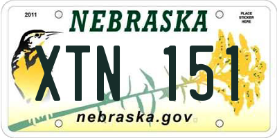 NE license plate XTN151