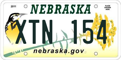 NE license plate XTN154