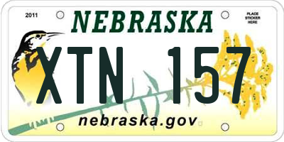 NE license plate XTN157