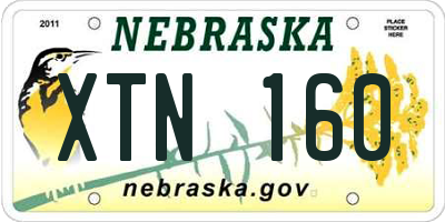 NE license plate XTN160
