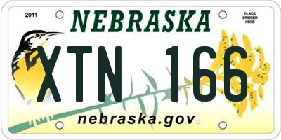 NE license plate XTN166