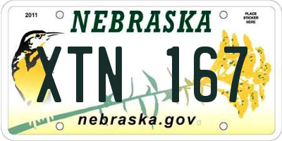 NE license plate XTN167