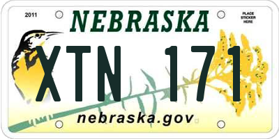 NE license plate XTN171