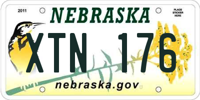 NE license plate XTN176
