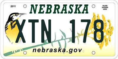 NE license plate XTN178
