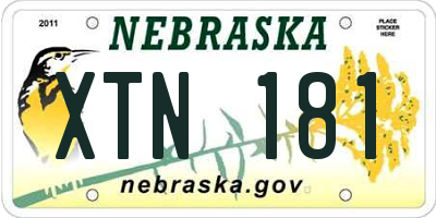 NE license plate XTN181