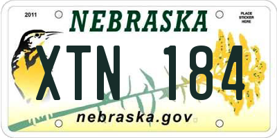 NE license plate XTN184