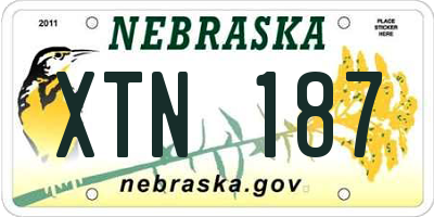 NE license plate XTN187