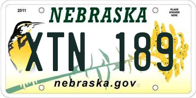 NE license plate XTN189