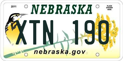 NE license plate XTN190