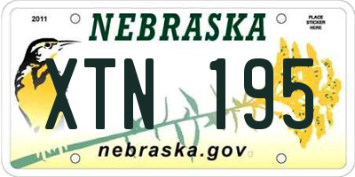 NE license plate XTN195