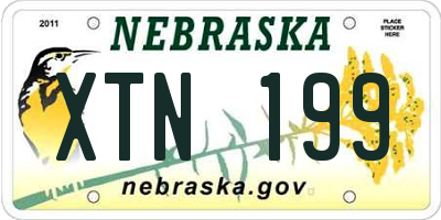 NE license plate XTN199