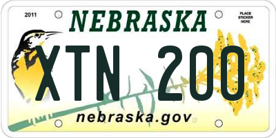 NE license plate XTN200
