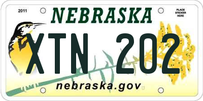 NE license plate XTN202