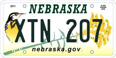 NE license plate XTN207