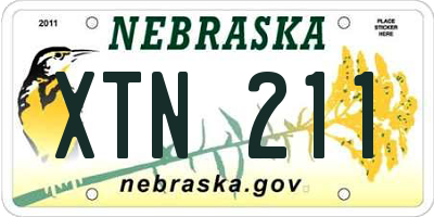 NE license plate XTN211