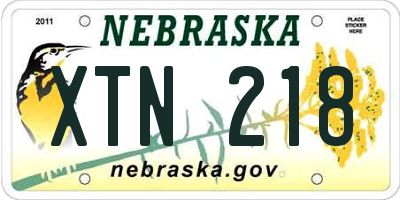 NE license plate XTN218