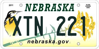 NE license plate XTN221