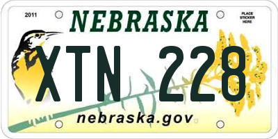 NE license plate XTN228