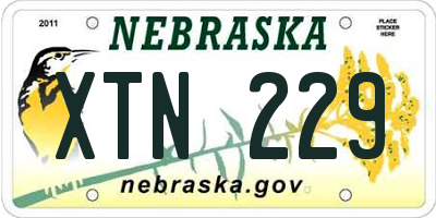 NE license plate XTN229