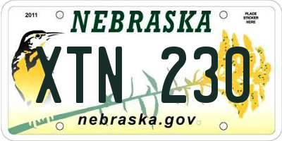 NE license plate XTN230