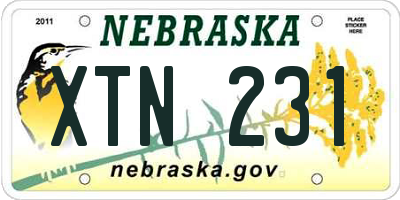 NE license plate XTN231