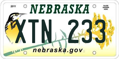 NE license plate XTN233