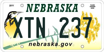 NE license plate XTN237