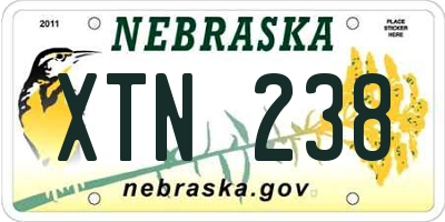 NE license plate XTN238