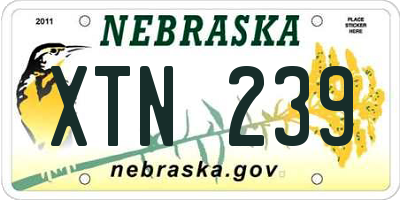 NE license plate XTN239