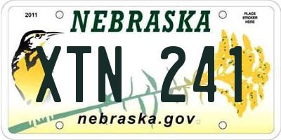 NE license plate XTN241