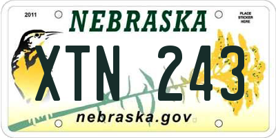 NE license plate XTN243