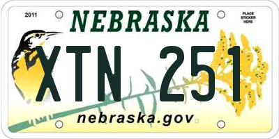 NE license plate XTN251