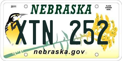 NE license plate XTN252