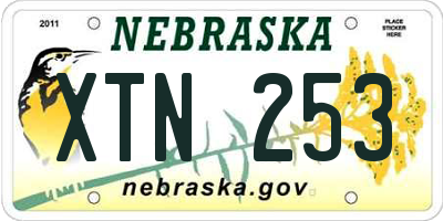 NE license plate XTN253