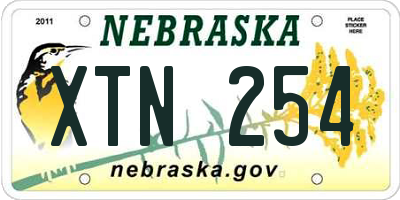 NE license plate XTN254