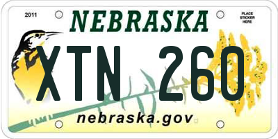NE license plate XTN260