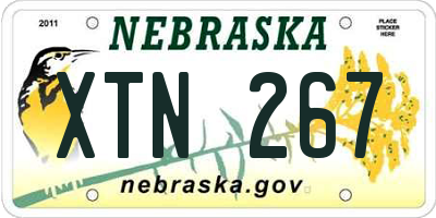 NE license plate XTN267