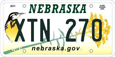 NE license plate XTN270