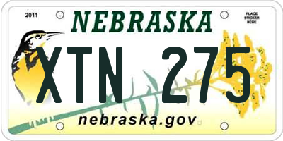NE license plate XTN275