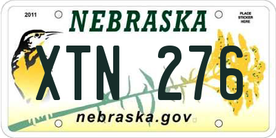 NE license plate XTN276