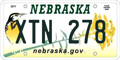 NE license plate XTN278