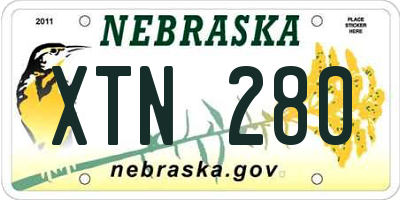 NE license plate XTN280