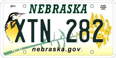 NE license plate XTN282