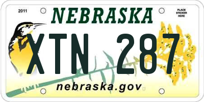 NE license plate XTN287