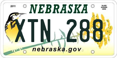 NE license plate XTN288