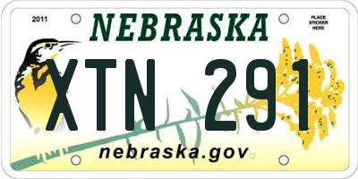 NE license plate XTN291