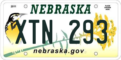 NE license plate XTN293