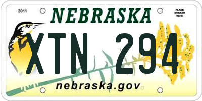 NE license plate XTN294