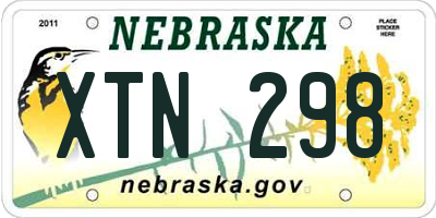 NE license plate XTN298